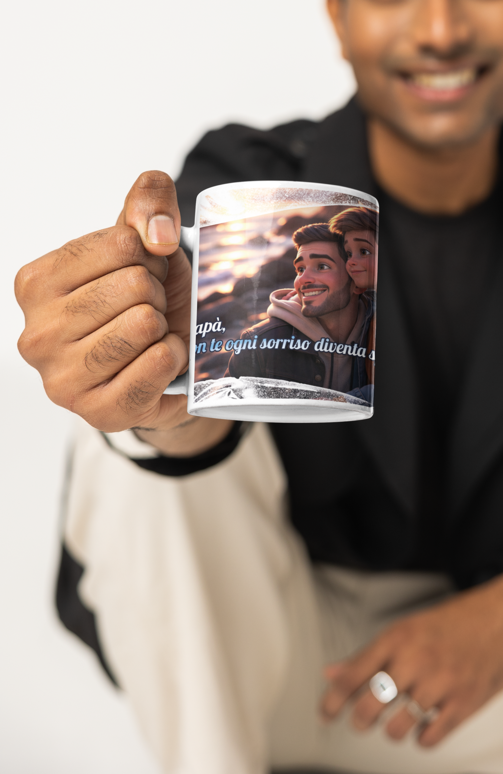 Tazza per la festa del papà con la tua foto trasformata con AI in fumetto - immagine 3